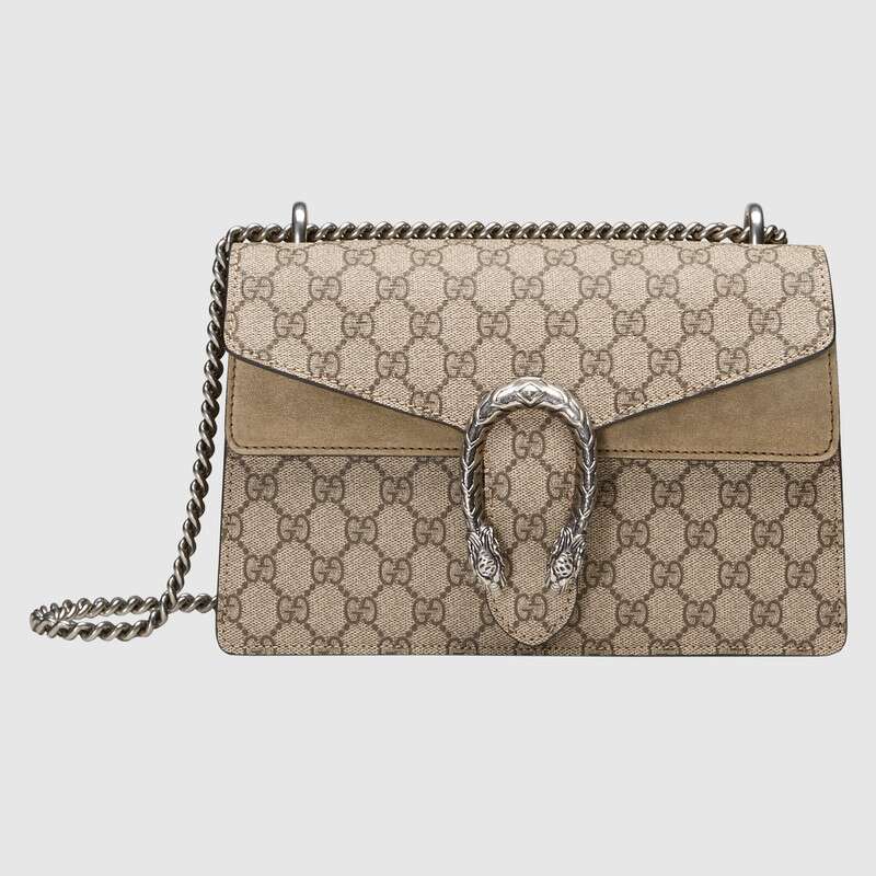 Gucci Dionysus Small GG Supreme Shoulder Bag 400249 Khaki